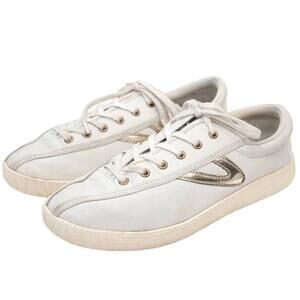 Tretorn White Leather Nylite Gold Plus Tennis Shoes Sneakers Size 9